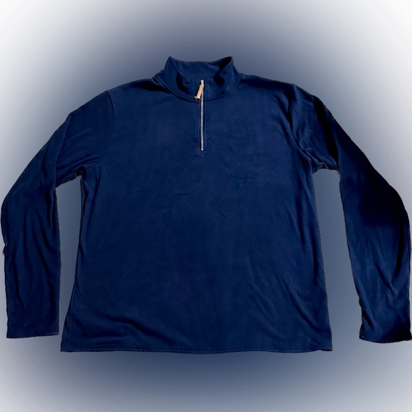 QTR HALF ZIP MICRO FLEECE SZ2XL NAVY WARM SWEATER CHRISTMAS HOLIDAY CASUAL COMFY - Picture 1 of 3